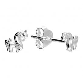 Sterling Silver Pony Stud Earrings