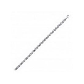 Sterling Silver Rub Over CZ Tennis Bracelet