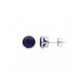 Sterling Silver Sept Birthstone 5mm Stud Earrings