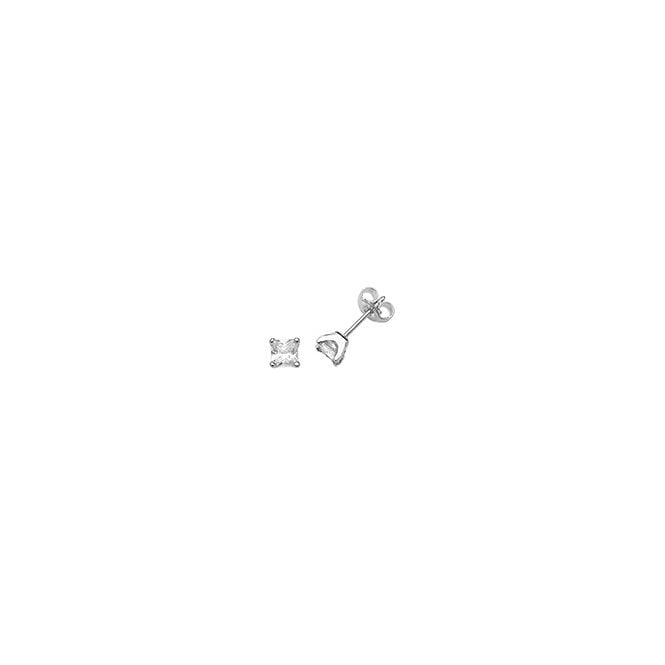 Lowry Sterling Silver Sterling Silver Square CZ Stud Earrings