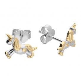 Sterling Silver Unicorn Stud Earrings