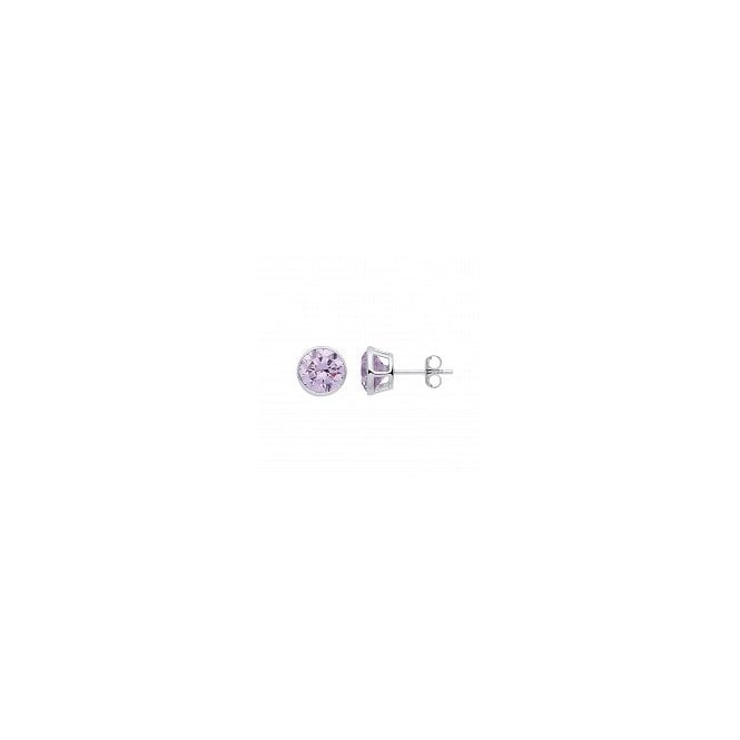 Lowry Sterling Silver Sterling Silver Violet CZ Stud Earrings