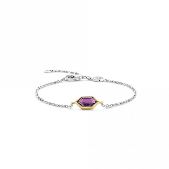 Lowry Sterling Silver Ti Sento Milano Sterling Silver Purple CZ Bracelet
