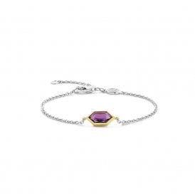 Ti Sento Milano Sterling Silver Purple CZ Bracelet