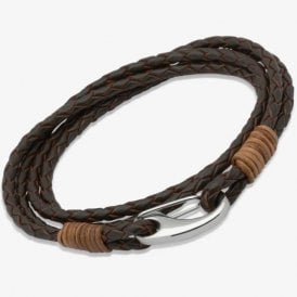 Unique Jewellery Men's Leather Bracelet B178LB/21CM