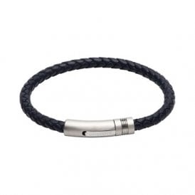 Unique Jewellery Men's Leather Bracelet B442NV/21CM