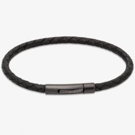 Unique Jewellery Men's Leather Bracelet B503BL/21CM
