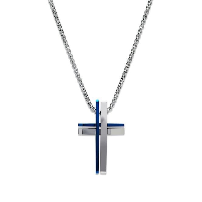 Unique Men's Jewellery Unique Jewellery Men's Stainless Steel Cross Pendant AN-114/50CM