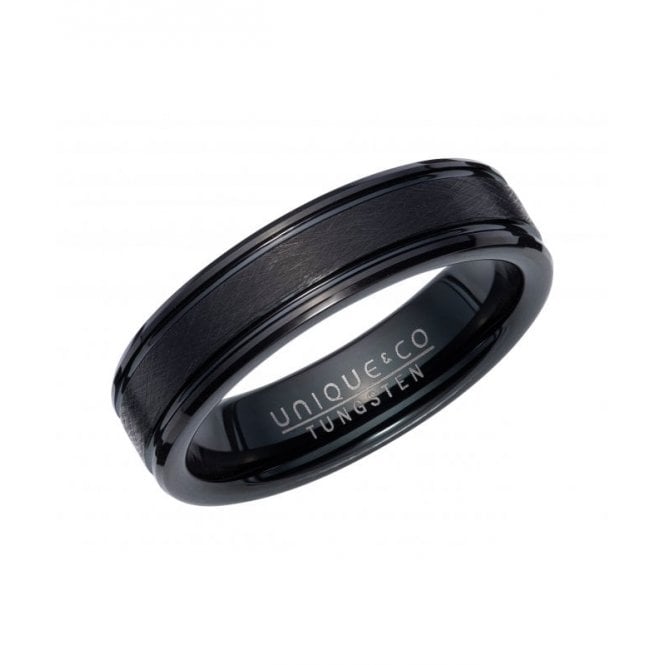 Unique Men's Jewellery Unique Jewellery Men's Tungsten Black IP Plated Ring TUR-133