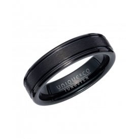 Unique Jewellery Men's Tungsten Black IP Plated Ring TUR-133