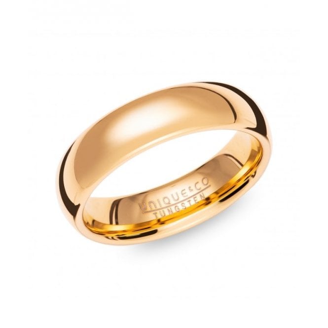 Unique Men's Jewellery Unique Jewellery Men's Tungsten Yellow IP Plated Ring TUR-144