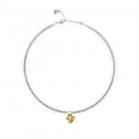 Uno De 50 Chain With Heart Beart Necklace COL2074OROMTL0U