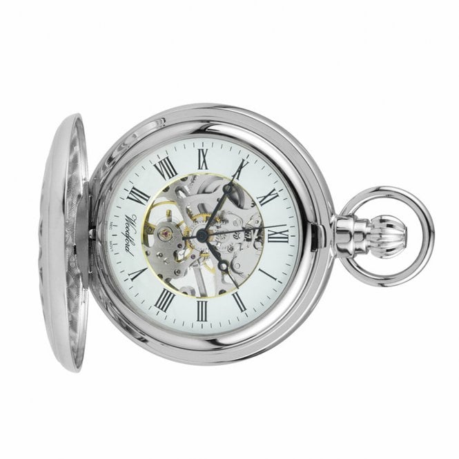 Woodford Skeleton Pocket Watch & Chain 1082